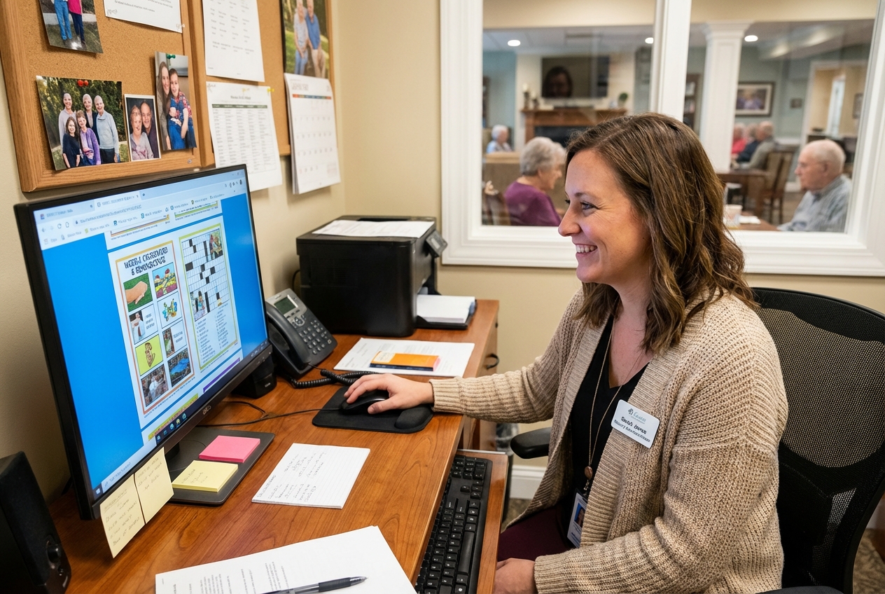 Staff member using the app